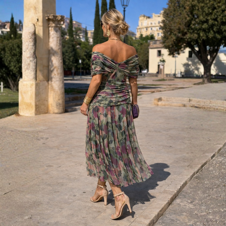 Mikaela | Tummy Flattering Off Shoulder Maxi Dress