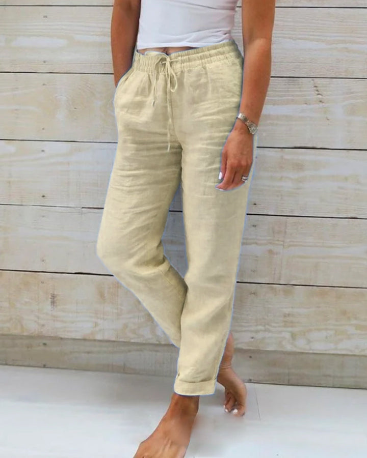 Aria Pants Made of Cotton and with Elastic Waist