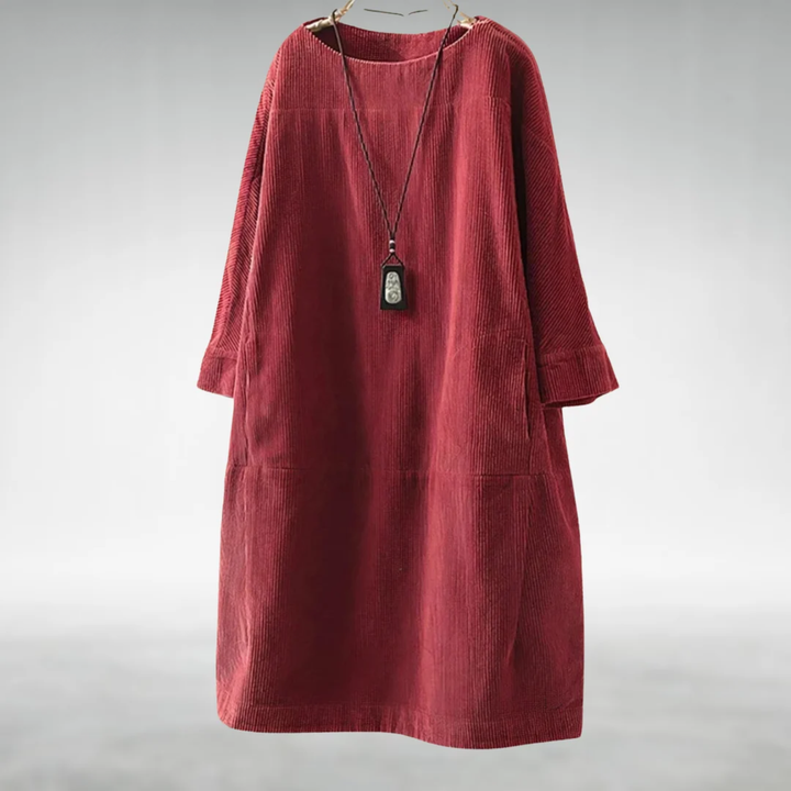 Amy™ | Relaxed Corduroy Midi Dress