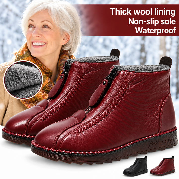 Lynne™ | Orthopaedic Leather Ankle Boots with Zip